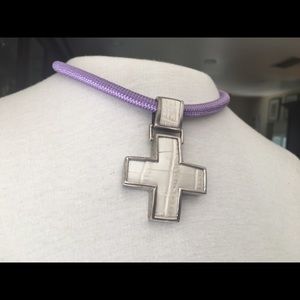 Choker Neckale Sterling Silver Cotton Rope